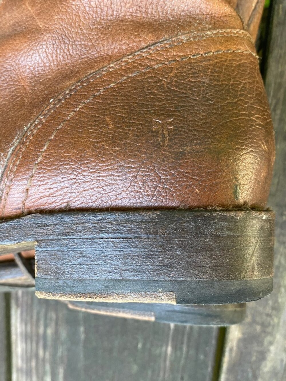 FRYE Veronica Flex Combat Distressed Brown Leather Lace Up Boots - Size 9 - Picture 7 of 8